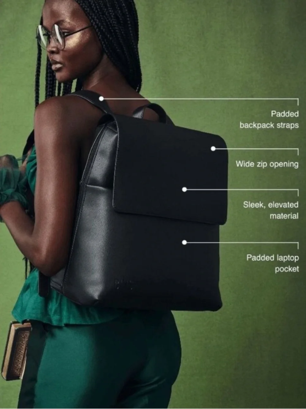 BEIS X Wicked Black Minimalist Laptop Backpack